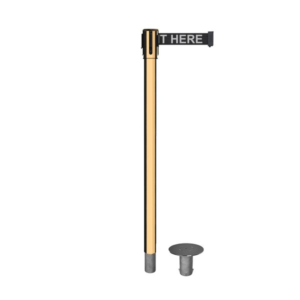 Montour Line Retractable Belt Removable Stanchion, 2ft Pol.Brass Post  7.5ft Wait MX530R-PB-PLEAWBW-75